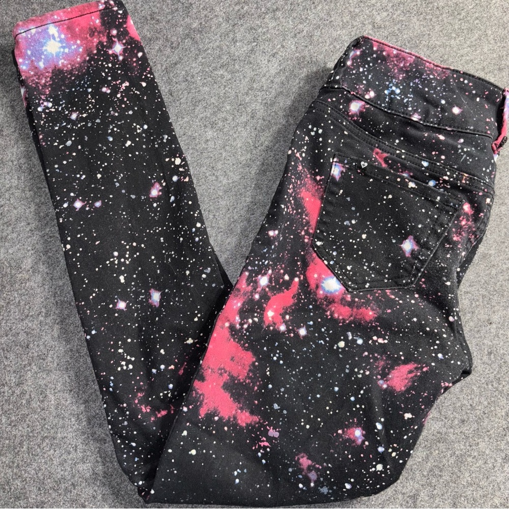 Blackheart Galaxy Print Super Skinny Jeans Size 3